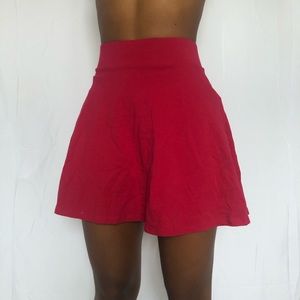 Red Mini Skater Skirt